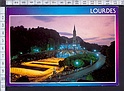 M4663 LOURDES LA BASILIQUE ILLUMINEE AVEC PLAQUETTE VIAGGIATA